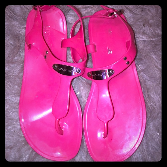 mk pink sandals